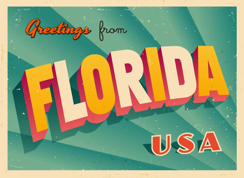 Greetings from Florida USA Postcard