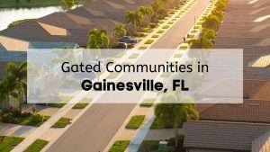 Aerial view of gated community in Gainesville